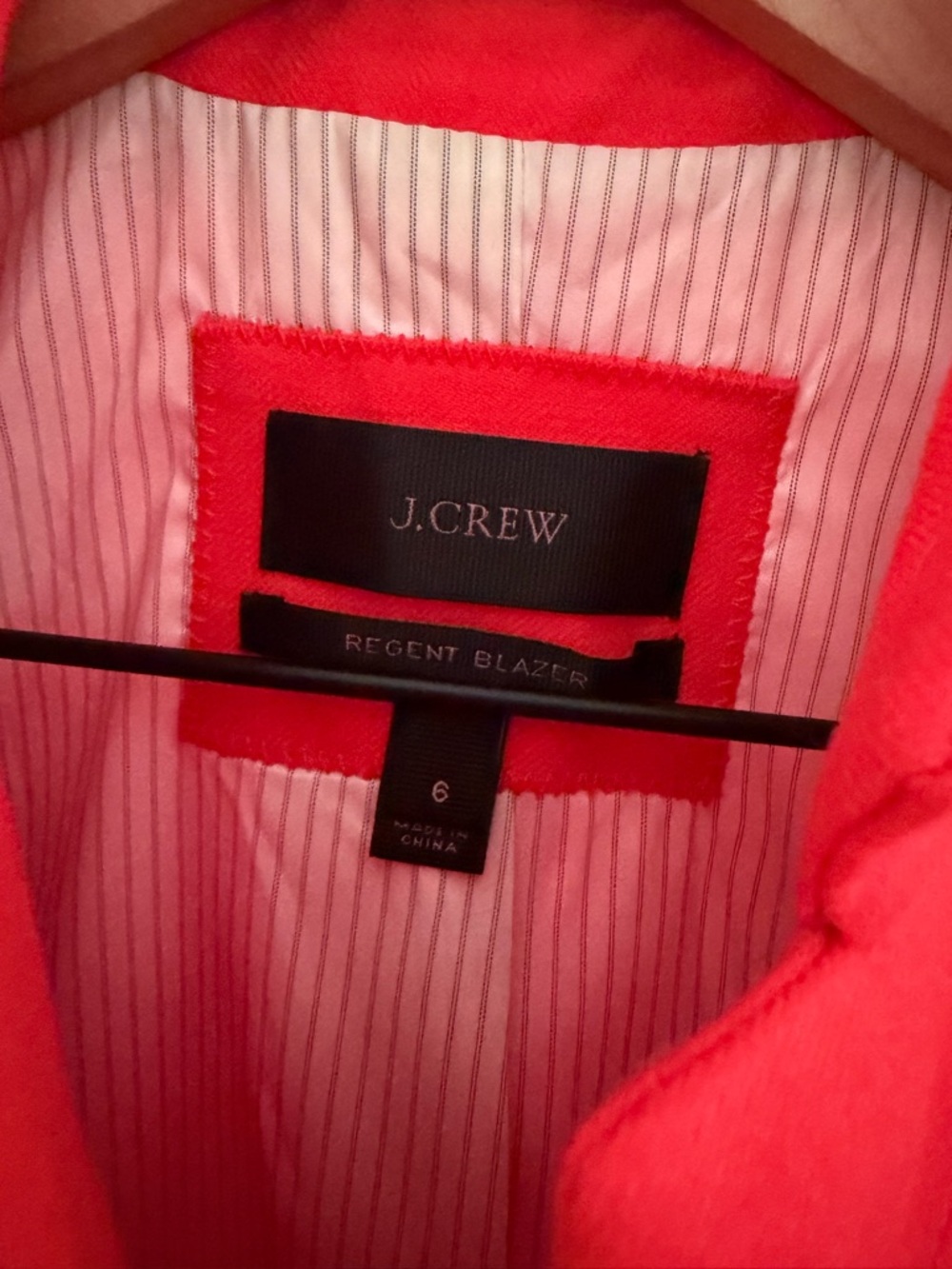 J. Crew Regent Coral-Red Single-Button Women's Blazer - Picture 4 of 6